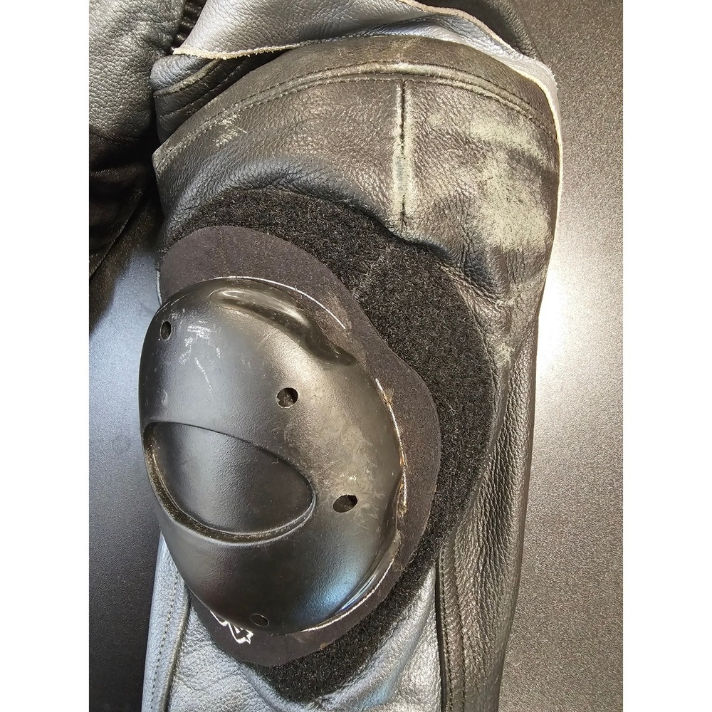 AGVSPORT Leather Motorcycle Racing Pants Black Silver Knee Sliders Size 44 - Picture 6 of 13